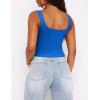 Zeagoo Women’s Square Neck Sleeveless Crop Tops 2026 Cute Double Layer Casual Slim Fit Trendy Tank Tops(Royal Blue)