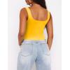 Zeagoo Women’s Square Neck Sleeveless Crop Tops 2026 Cute Double Layer Casual Slim Fit Trendy Tank Tops(Yellow)