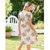 Zeagoo Womens Summer Dress Mini Petal Short Sleeve Dresses Pleated Button Down V Neck Floral Beach Swing Vacation Dress 2026(Floral Pink)
