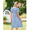 Zeagoo Womens Summer Dress Mini Petal Short Sleeve Dresses Pleated Button Down V Neck Floral Beach Swing Vacation Dress 2026(Picture-749)