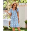 Zeagoo Womens Summer Dress Mini Petal Short Sleeve Dresses Pleated Button Down V Neck Floral Beach Swing Vacation Dress 2026(Picture-749)