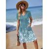 Zeagoo Womens Summer Dress Mini Petal Short Sleeve Dresses Pleated Button Down V Neck Floral Beach Swing Vacation Dress 2026(Sf234)