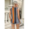 Zeagoo Womens Summer Tank Tops 2025 V Neck Sleeveless Casual Loose Fit T Shirts Side Split Going Out Tops Tunic(2-color Strip)
