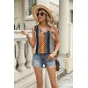 Zeagoo Womens Summer Tank Tops 2025 V Neck Sleeveless Casual Loose Fit T Shirts Side Split Going Out Tops Tunic(2-color Strip)