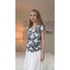 Zeagoo Womens Summer Tops Cute V Neck Cap Sleeve Tshirts Loose Fit Dressy Casual Shirts Ruched Top Tees(Flower Black white)