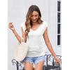 Zeagoo Womens Summer Tops Cute V Neck Cap Sleeve Tshirts Loose Fit Dressy Casual Shirts Ruched Top Tees(White)
