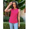 Zeagoo Womens Summer Tops Dressy Casual High Neck Sleeveless Shirts Basic Loose Fit Tank Tops Beach Vacation 2 Pack(B-black&hotpink)