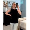 Zeagoo Womens Summer Tops Dressy Casual High Neck Sleeveless Shirts Basic Loose Fit Tank Tops Beach Vacation 2 Pack(B-black&hotpink)