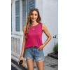 Zeagoo Womens Summer Tops Dressy Casual High Neck Sleeveless Shirts Basic Loose Fit Tank Tops Beach Vacation 2 Pack(B-black&hotpink)
