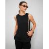 Zeagoo Womens Summer Tops Dressy Casual High Neck Sleeveless Shirts Basic Loose Fit Tank Tops Beach Vacation 2 Pack(B-black&hotpink)