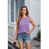 Zeagoo Womens Summer Tops Dressy Casual High Neck Sleeveless Shirts Basic Loose Fit Tank Tops Beach Vacation 2 Pack(B-green&purple)