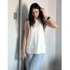 Zeagoo Womens Summer Tops Dressy Casual High Neck Sleeveless Shirts Basic Loose Fit Tank Tops Beach Vacation 2 Pack(B-white&gray)