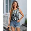 Zeagoo Womens Summer Tops Dressy Casual High Neck Sleeveless Shirts Basic Loose Fit Tank Tops Beach Vacation 2 Pack(F-black&cadetblue)