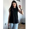 Zeagoo Womens Summer Tops Dressy Casual High Neck Sleeveless Shirts Basic Loose Fit Tank Tops Beach Vacation 2 Pack(F-black&cadetblue)