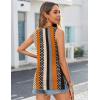 Zeagoo Womens Summer Tops Dressy Casual High Neck Sleeveless Shirts Basic Loose Fit Tank Tops Beach Vacation 2 Pack(F-black&khaki Stripe)