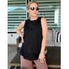 Zeagoo Womens Summer Tops Dressy Casual High Neck Sleeveless Shirts Basic Loose Fit Tank Tops Beach Vacation 2 Pack(F-black&multicolor)