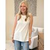 Zeagoo Womens Summer Tops Dressy Casual High Neck Sleeveless Shirts Basic Loose Fit Tank Tops Beach Vacation 2 Pack(F-white&white Print)