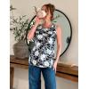 Zeagoo Womens Summer Tops Dressy Casual High Neck Sleeveless Shirts Basic Loose Fit Tank Tops Beach Vacation 2 Pack(White&white Lily)