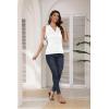 Zeagoo Womens Sweater Vest V Neck Button Down Shirts Trendy Knit Sleeveless Cardigan Top Shirt S-XXL(White)