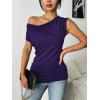 Zeagoo Womens Tank Tops 2 Pack Trendy Going Out Tops Sleeveless Shirts Ruched Business Casual Basic Tunic Tops Outfits(B-white&purple)