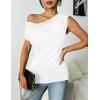Zeagoo Womens Tank Tops 2 Pack Trendy Going Out Tops Sleeveless Shirts Ruched Business Casual Basic Tunic Tops Outfits(B-white&white)
