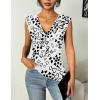 Zeagoo Womens Tank Tops 2 Pack Trendy Going Out Tops Sleeveless Shirts Ruched Business Casual Basic Tunic Tops Outfits(F-black&white Heart)