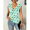 Zeagoo Womens Tank Tops 2 Pack Trendy Going Out Tops Sleeveless Shirts Ruched Business Casual Basic Tunic Tops Outfits(F-white&st Patricks)