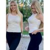 Zeagoo Womens Tank Tops 2025 Sleeveless Summer Tops High Neck Ribbed Knit Shirts Casual Basic Ruched Tops(Beige)