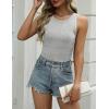 Zeagoo Womens Tank Tops 2025 Sleeveless Summer Tops High Neck Ribbed Knit Shirts Casual Basic Ruched Tops(Grey)