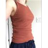 Zeagoo Womens Tank Tops 2025 Sleeveless Summer Tops High Neck Ribbed Knit Shirts Casual Basic Ruched Tops(Orange)