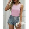 Zeagoo Womens Tank Tops 2025 Sleeveless Summer Tops High Neck Ribbed Knit Shirts Casual Basic Ruched Tops(Pink)