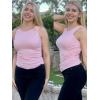 Zeagoo Womens Tank Tops 2025 Sleeveless Summer Tops High Neck Ribbed Knit Shirts Casual Basic Ruched Tops(Pink)