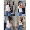 Zeagoo Womens Tank Tops 2025 Sleeveless Summer Tops High Neck Ribbed Knit Shirts Casual Basic Ruched Tops(White)
