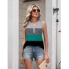 Zeagoo Womens Tank Tops 2026 Loose V Neck Spring Summer Tops Business Dressy Sleeveless Shirts(Color Block 595)