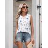 Zeagoo Womens Tank Tops 2026 Loose V Neck Spring Summer Tops Business Dressy Sleeveless Shirts(Floral White)