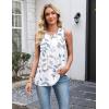 Zeagoo Womens Tank Tops 2026 Loose V Neck Spring Summer Tops Business Dressy Sleeveless Shirts(Leaf White 113)