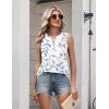 Zeagoo Womens Tank Tops 2026 Loose V Neck Spring Summer Tops Business Dressy Sleeveless Shirts(Leaf White 113)