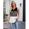 Zeagoo Womens Tank Tops 2026 Loose V Neck Spring Summer Tops Business Dressy Sleeveless Shirts(Leopard Patchwork)