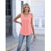 Zeagoo Womens Tank Tops 2026 Sleeveless Pleated V Neck Loose Fit Summer Clothes Button Flowy Casual Shirts Pink