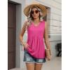 Zeagoo Womens Tank Tops 2026 Summer Flowy Peplum Casual V Neck Babydoll Sleeveless Tops S-3X(Rose Red)
