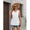 Zeagoo Womens Tank Tops 2026 Summer Flowy Peplum Casual V Neck Babydoll Sleeveless Tops S-3X(White)
