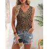 Zeagoo Womens Tank Tops 2026 Summer Sleeveless Loose Fit Tops V Neck Pleated Trendy Fashion Business Casual Shirts(An136 Leopard)