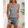 Zeagoo Womens Tank Tops 2026 Summer Sleeveless Loose Fit Tops V Neck Pleated Trendy Fashion Business Casual Shirts(Hf36 Flower)