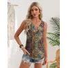 Zeagoo Womens Tank Tops 2026 Summer Sleeveless Loose Fit Tops V Neck Pleated Trendy Fashion Business Casual Shirts(Mz721 Boho)