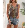 Zeagoo Womens Tank Tops 2026 Summer Sleeveless Loose Fit Tops V Neck Pleated Trendy Fashion Business Casual Shirts(Mz721 Boho)