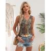 Zeagoo Womens Tank Tops 2026 Summer Sleeveless Loose Fit Tops V Neck Pleated Trendy Fashion Business Casual Shirts(Mz721 Boho)