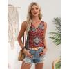Zeagoo Womens Tank Tops 2026 Summer Sleeveless Loose Fit Tops V Neck Pleated Trendy Fashion Business Casual Shirts(Mz870 Floral)