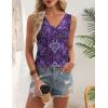 Zeagoo Womens Tank Tops 2026 Summer Sleeveless Loose Fit Tops V Neck Pleated Trendy Fashion Business Casual Shirts(Mz907 Boho)