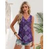 Zeagoo Womens Tank Tops 2026 Summer Sleeveless Loose Fit Tops V Neck Pleated Trendy Fashion Business Casual Shirts(Mz907 Boho)