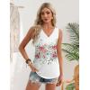 Zeagoo Womens Tank Tops 2026 Summer Sleeveless Loose Fit Tops V Neck Pleated Trendy Fashion Business Casual Shirts(Wf67 Flower)